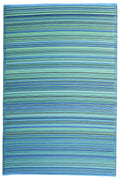 Fab Habitat Outdoor Rug - Waterproof, Fade Resistant, Crease-Free - Premium Recycled Plastic - Striped - Patio, Deck, Porch, Bal