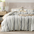 Bedsure Waffle Weave Duvet Cover King - 100% Cotton Boho Duvet Cover With 2 Pillowcases - Cream White Textured Comforter Cover W