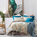 Eikei Home Damask Medallion Luxury Duvet Quilt Cover Boho Paisley Print Bedding Set 400 Thread Count Egyptian Cotton Sateen Vibr
