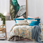 Eikei Home Damask Medallion Luxury Duvet Quilt Cover Boho Paisley Print Bedding Set 400 Thread Count Egyptian Cotton Sateen Vibr