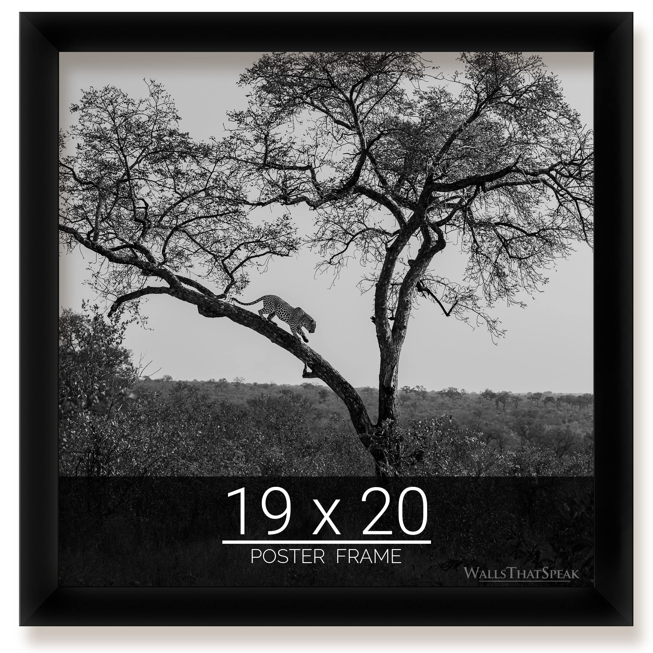 wallsthatspeak 19x20 Black Picture Frame for Puzzles Posters Photos or Artwork