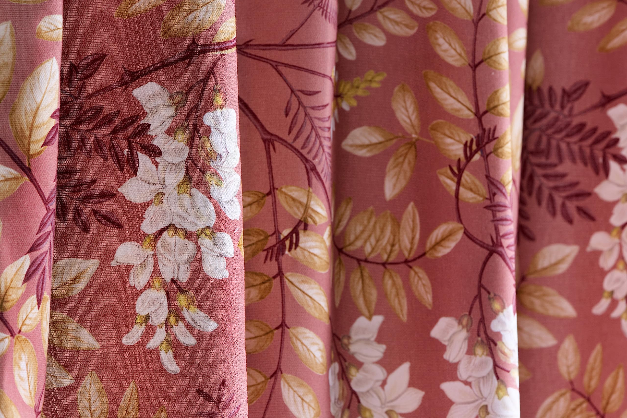 Maison D' Hermine 100% Cotton Curtain Feuillage Cameo Brown Two Panel Curtains For Living Rooms Bedrooms Offices Tailored With A