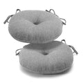 Klear Vu Bistro Outdoor Round Seat Cushions, Wellfleet Bay Woven Revolution Performance Fabric (Set Of 2), Gray 2 Count