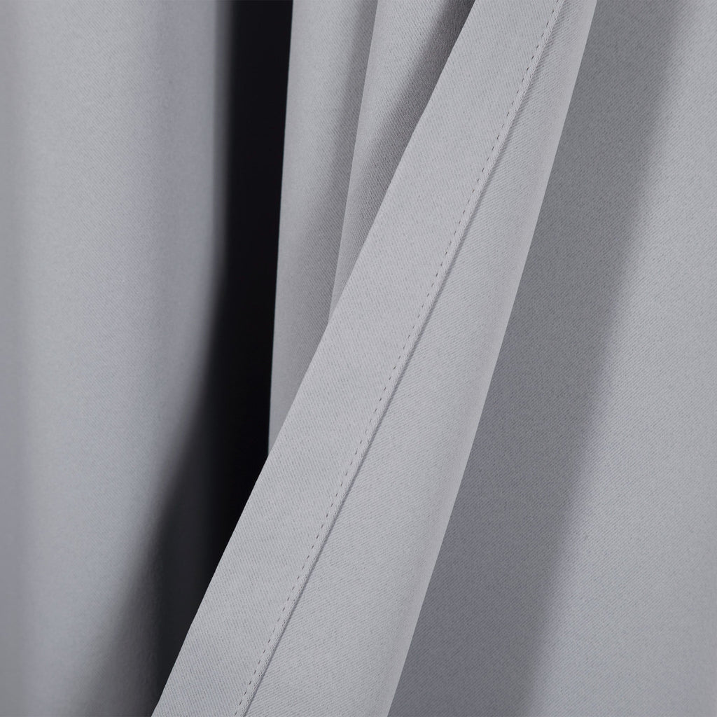 Best Home Fashion Basic Thermal Insulated Blackout Curtains - Antique Bronze Grommet Top - Grey - 52'' W X 96'' L (Set Of 2 Pane