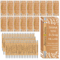Relithick 50 Sets Employee Appreciation Bamboo Pen Gift Bulk Inspirational Ballpoint Pen With Thank You Greeting Card Back To Sc