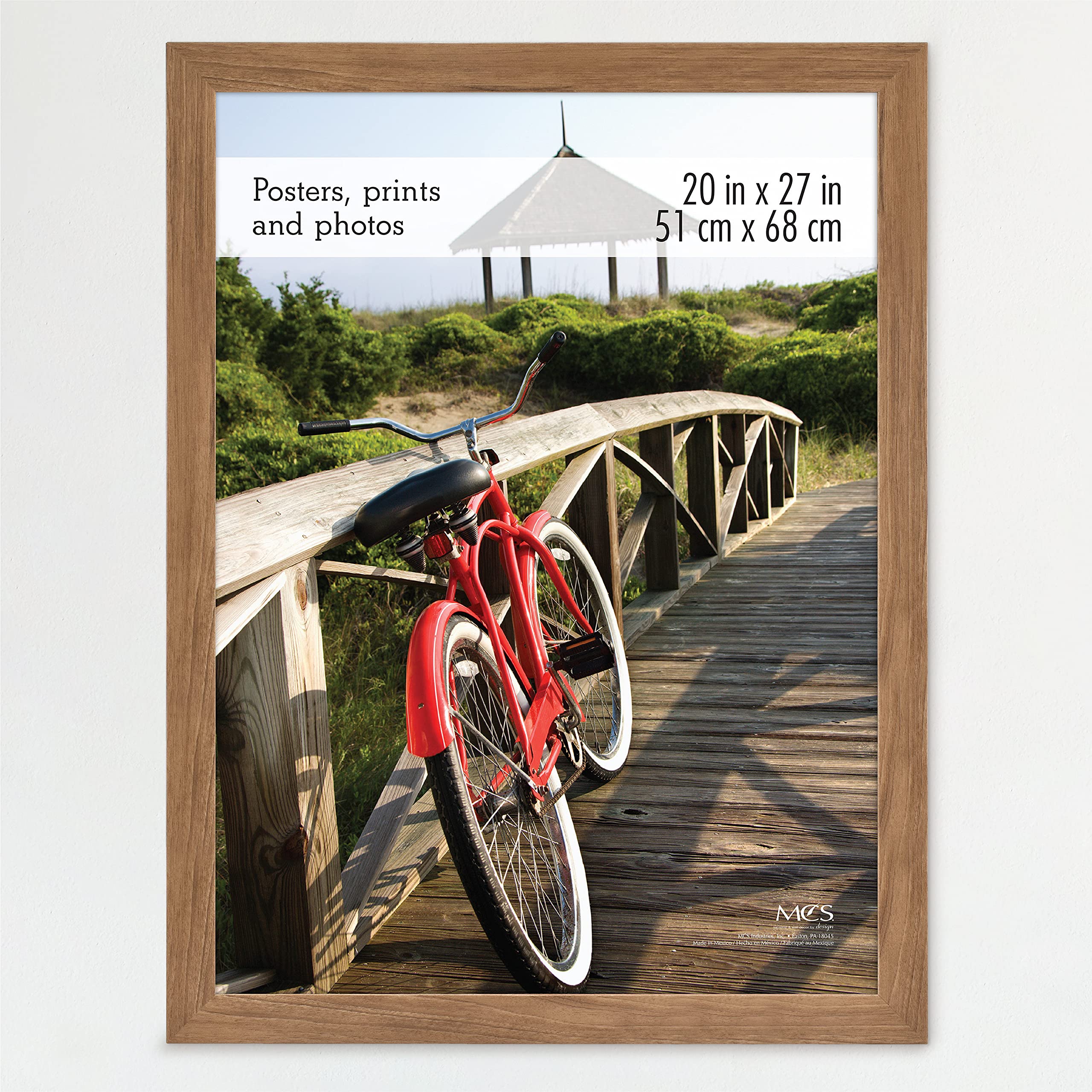 MCS Museum Poster Frame 20x27 Medium Oak Woodgrain, Vertical & Horizontal Wall Hanging Large Picture Frame for Photos, Posters &