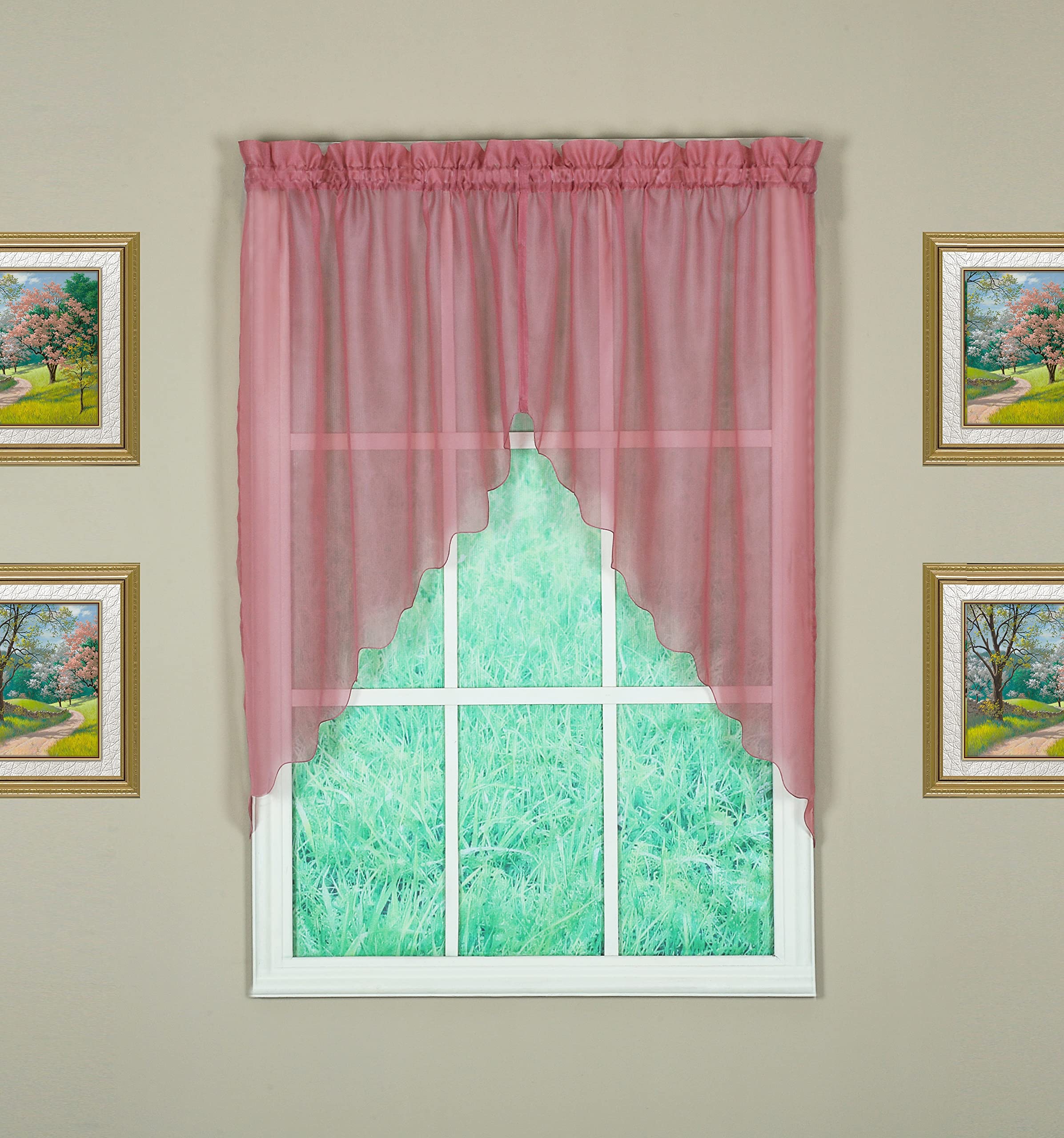 Today'S Curtain Emelia Original Voile Swag Pair 38', Mauve, 60' W X 38' L