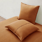 Atlinia Linen Pillow Cases Euro Sham - 26 X 26 Inch Bed Pillow Protector Cover Set Of 2 Bedding Cooling Neutral Pillowcase Shams