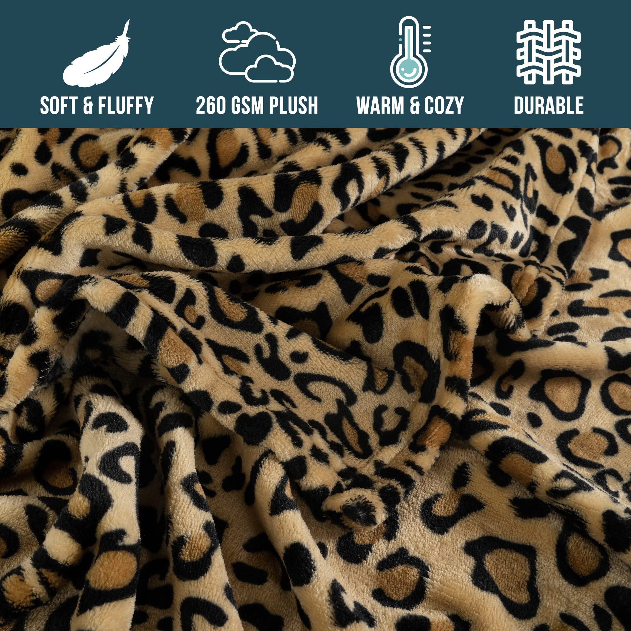 Pavilia Cheetah Fleece Throw Blanket | Cheetah Leopard Animal Print Flannel Blanket For Twin Bed | Soft Velvet Lightweight Micro