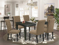 East West Furniture Webr7-Blk-17 7 Piece Dining Set Consist Of A Rectangle Dining Room Table With Butterfly Leaf And 6 Light Sable Linen Fabric Parsons Chairs, 42X60 Inch, Black