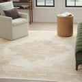 Nourison Grafix Traditional Ivory Beige 7'10' X 9'10' Area Rug, Easy Cleaning, Non Shedding, Bed Room, Living Room, Dining Roo