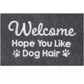 HLFMVWE Welcome Mats for Front Door Hope You Like Dog Hair Doormat, Natural Rubber Non Slip Back Mat Indoor Funny Dog Mats for H