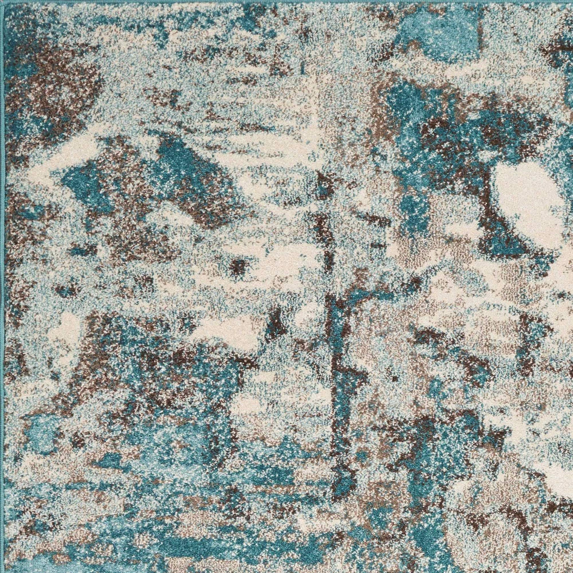 HomeRoots Decor 39' X 59' X 0.'5' Ivory/Teal Polypropelene Rug