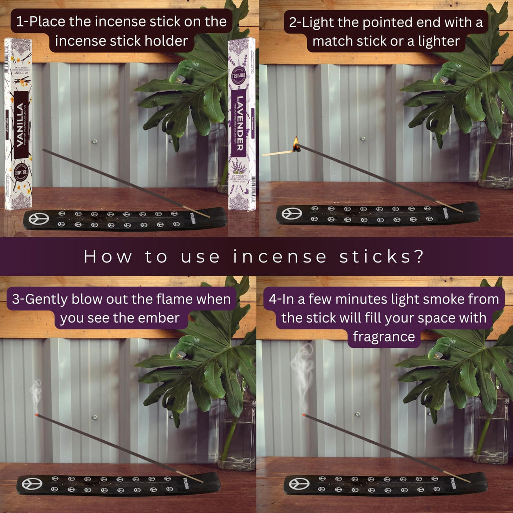 Trumiri Incense Sticks - Combo Pack Of 40 Insence-Sticks - 20 Vanilla + 20 Lavender - Insenses - Insents - Incents - Inscense -