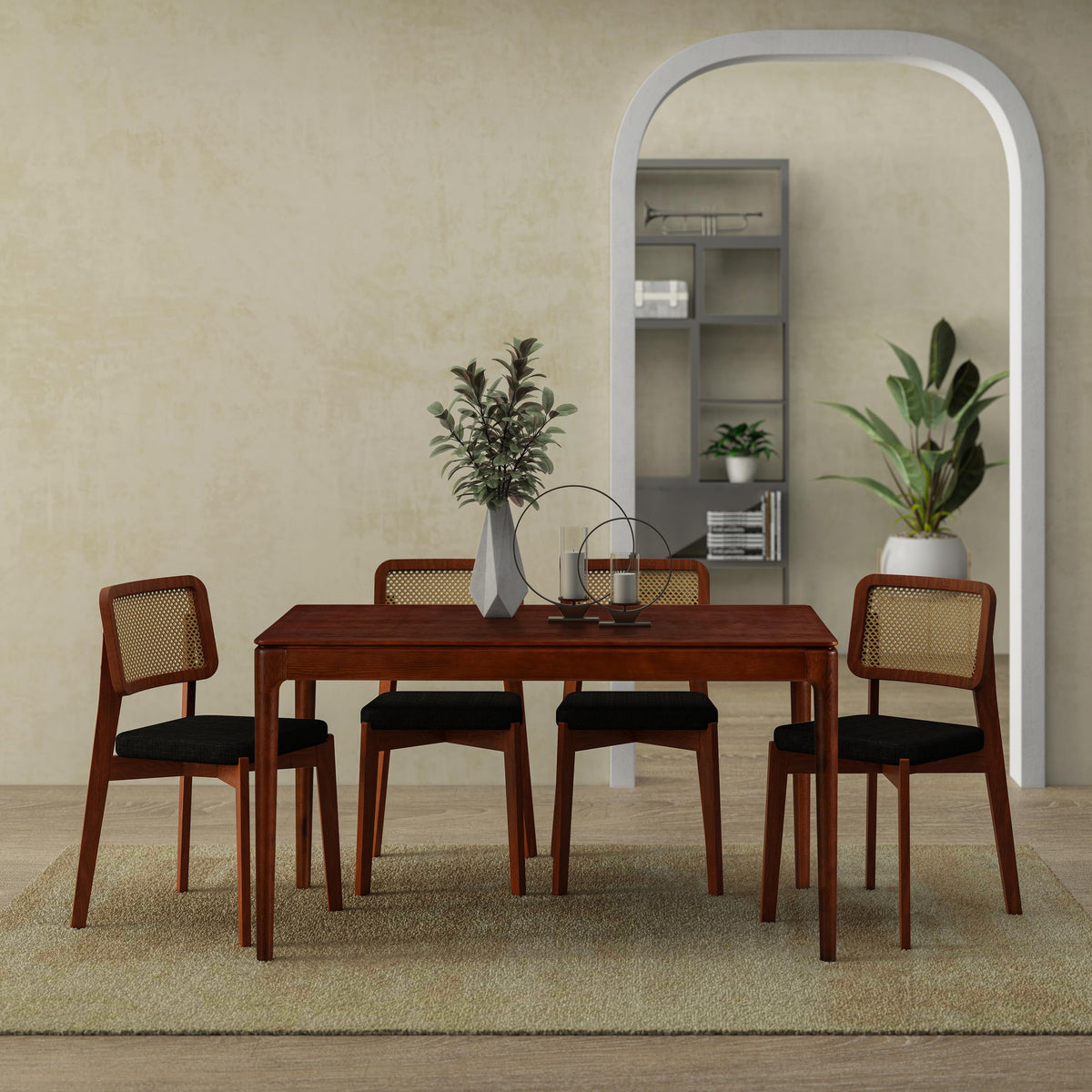 Ntc Mingle 55 Inch Modern Design, Rectangular Dinner Table For Dining Room, Living Room Furniture, Effortless Assembly, Dark Wal