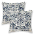 Betginy Boho Pillow Covers 16X16, Blue And White Ethnic Design Outdoor Decorative Throw Pillows For Couch, Carpet Pattern Decor Cushion Cover 2 Pcs Farmhouse Linen Pillowcase For Bed Car Safa