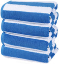 Utopia Towels 4 Pack Cabana Stripe Beach Towel, 30 by 60 Inches, Oversized 100% Ring Spun Cotton Pool Towels, Highly Absorbent Q