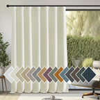 Nicetown Room Darkening 108 Inch Curtains For Sliding Glass Door, Rod Pocket/Back Tab/Hook Belt Faux Linen Noise Dampening Room