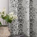 Mrs.Naturall Black 52X45 Inches Long Damask Pattern Curtains For Living Room
