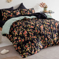 Sleep Zone Bedding Duvet Cover Sets Printed Floral 20Gsm Ultra Soft Zipper Closure Corner Ties, Light Pink Flower, Full/Queen (9