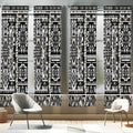 Ambesonne Southwestern Window Curtains Pack of 2, Monochrome Colors Design with Zigzags Arrows and Cultural Motifs, Lightweight 