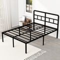 DiaOutro 18 Inch Full Size Bed Frame with Headboard No Box Spring Needed, Heavy Duty Metal Platform with Steel Slat, Mattress Fo