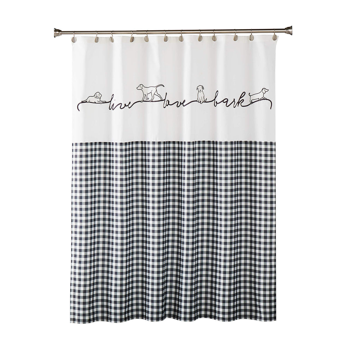 Skl Home By Saturday Knight Ltd. Farmhouse Dogs Shower Curtain, White 72' X 72'