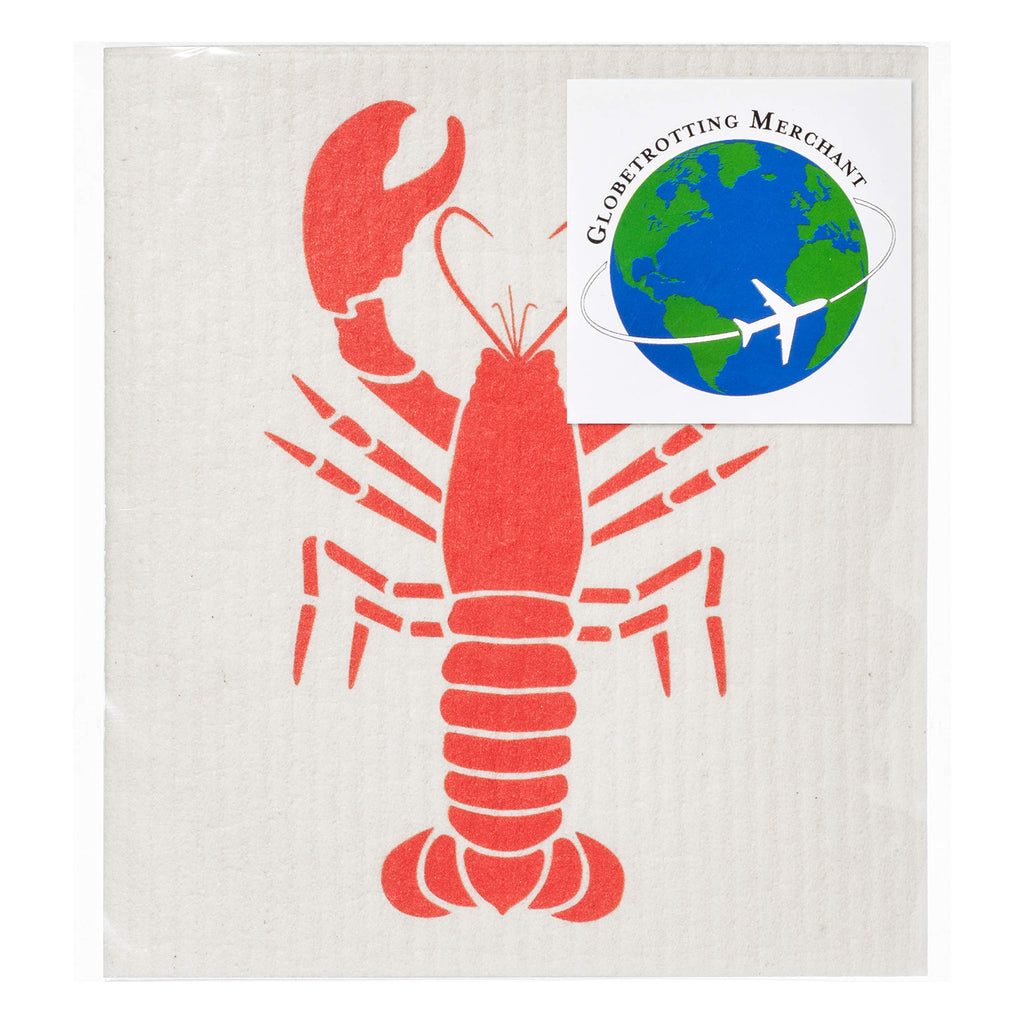 Gmicr  Atifs Swedish Dishcloths 2 Pack Red Lobster Print Reusable Sponges Kitchen Cleaning Cloth Dish Scrubber, Machine Washable