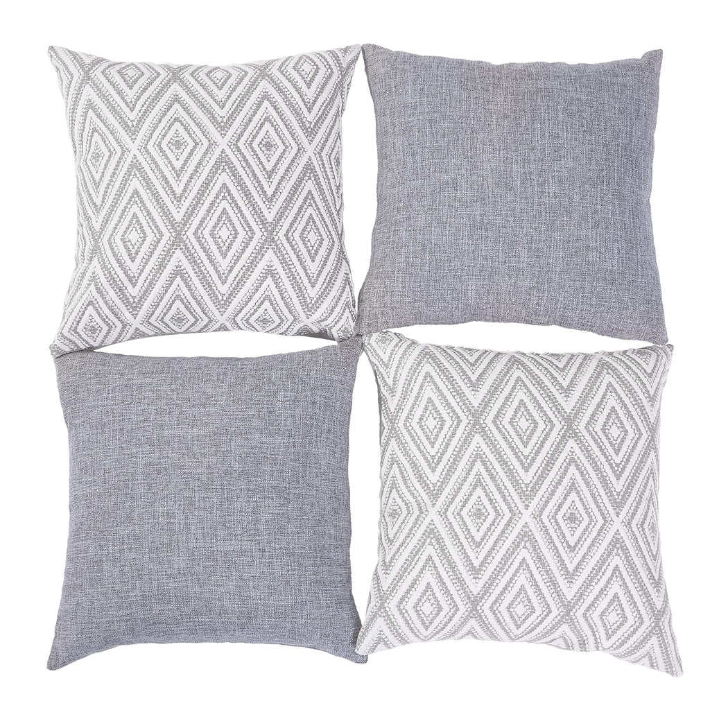 Hpuk Decorative Throw Pillow Covers Set Of 4 Couch Pillows Accent Cushion Cover For Couch Sofa Living Room, 20'X20' Inches, Grey