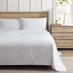 Eddie Bauer - King Sheets, Cotton Percale Bedding Set, Cool & Breathable Home Decor (Laurel Leaves, King)