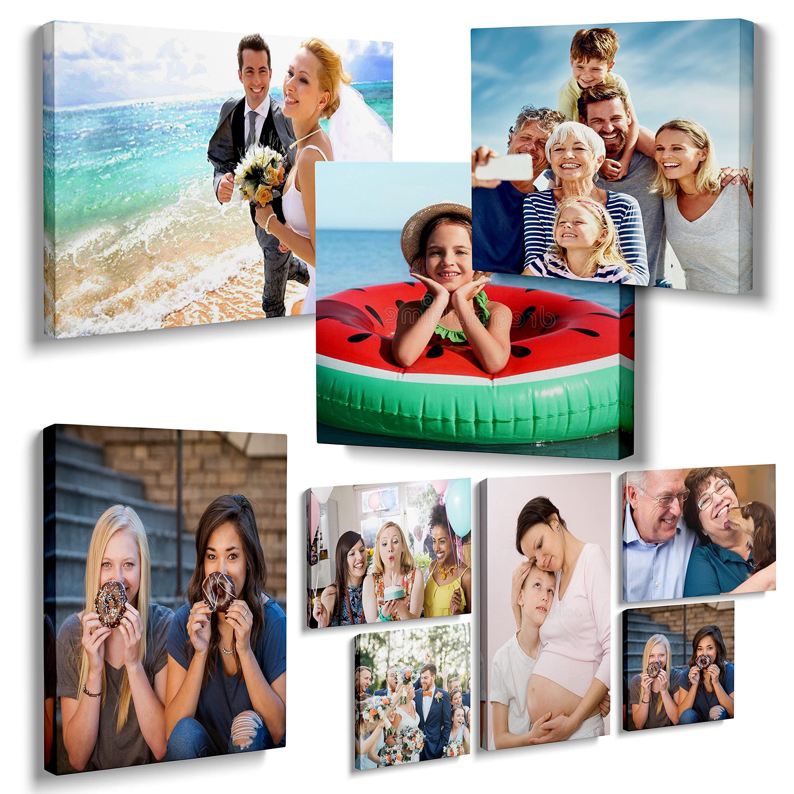 Canvas Prints with Your Photos, Personalized Photo Gifts Prints Photos on Canvas Wall Poster Framed Digitally Pictures Printed W
