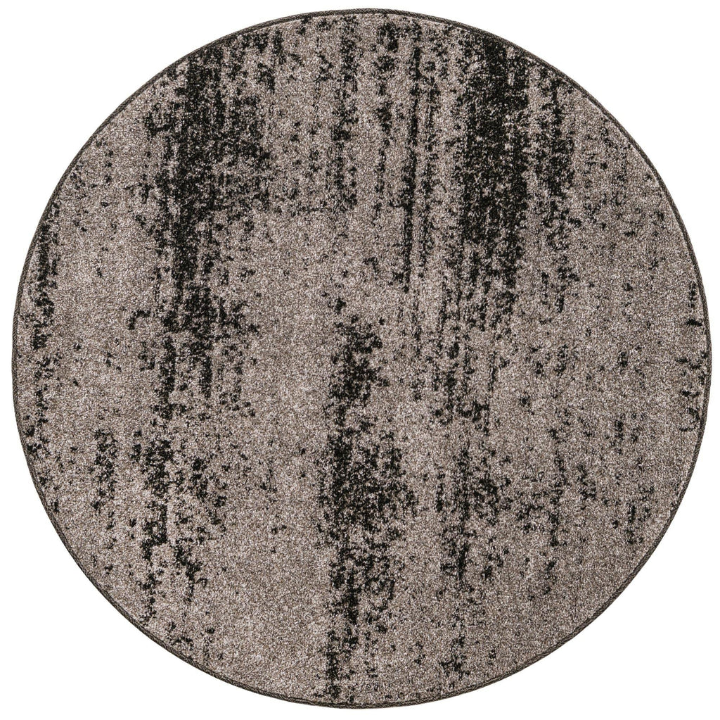 Unique Loom Del Mar Collection Area Rug - Lucille (4' 1'' Round, Dark Gray/ Ivory)