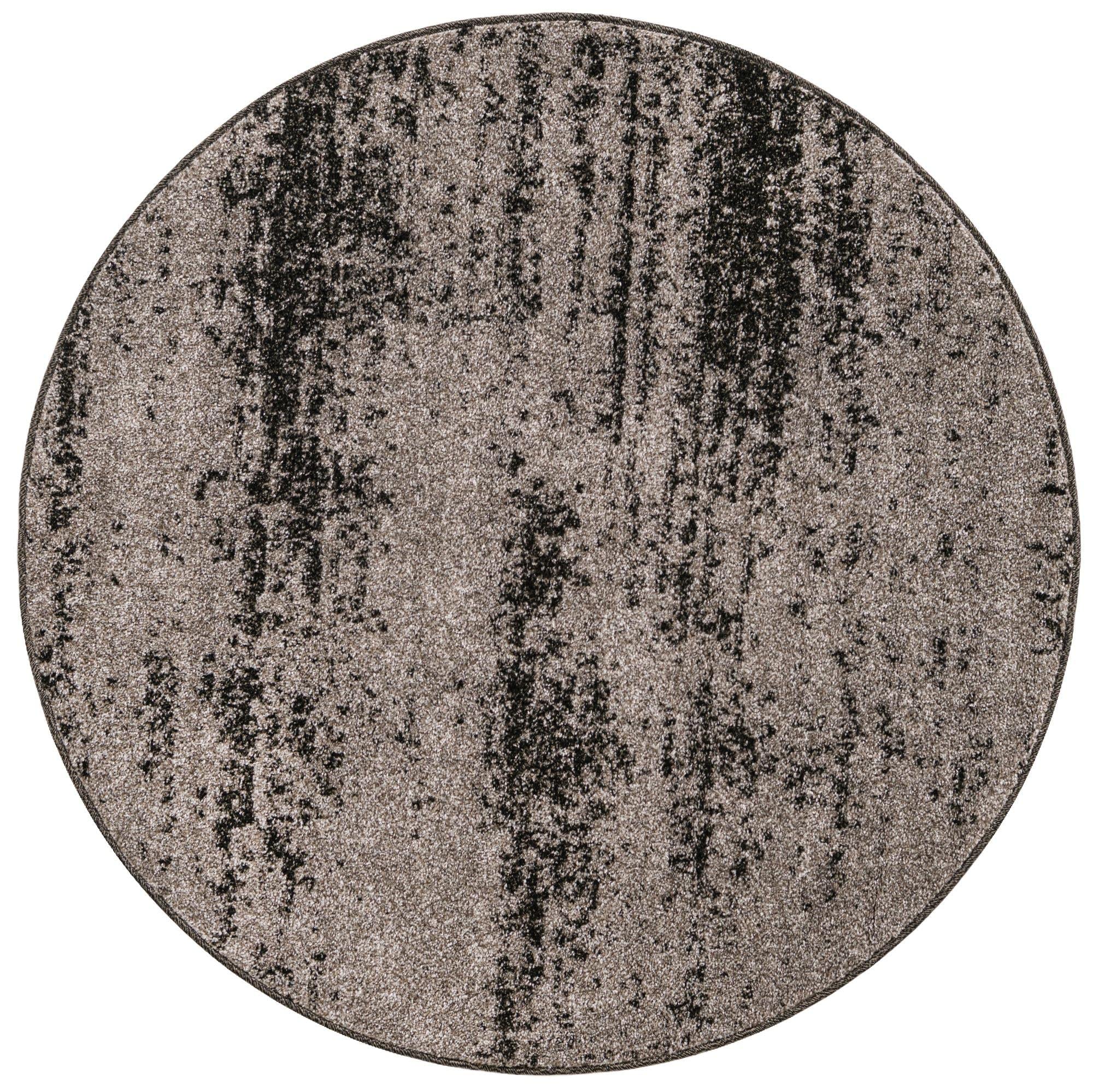 Unique Loom Del Mar Collection Area Rug - Lucille (4' 1'' Round, Dark Gray/ Ivory)
