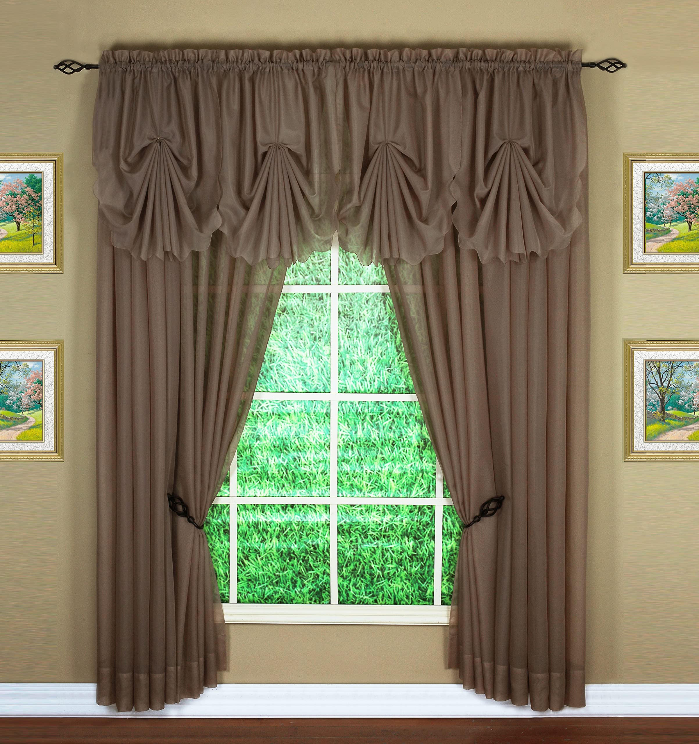 Today'S Curtain Emelia Original Voile Panel 90', Taupe, 60' W X 90' L