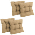 Blazing Needles Indoor/Outdoor Square Tufted Chair Cushion, 19 x 19, Sandstone 4 Count