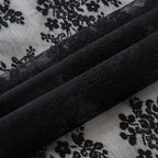 Tudeco Stall Shower Curtain - Black Lace Shower Curtain 36 X 72 Inch With Attach Valance, Gothic Floral Small Rv Narrow Shower C