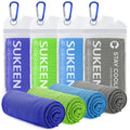 Sukeen [4 Pack Cooling Towel (40 x12 ),Ice Towel,Soft Breathable Chilly Towel,Microfiber Towel for Yoga,Sport,Running,Gym,Workou