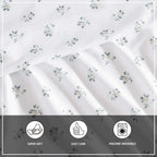 Wrangler - Sheet Set, Breathable & Wrinkle Resistant Bedding, Includes Matching Sham & Pillowcases, Yellowstone Inspired, Floral Luxurious Bedding Set (Sketchy Ditsy Green, King)