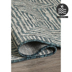 Fh Home Outdoor Rug - Waterproof Easy To Clean Stain Resistant - Patio Indoor Outdoor Porch Deck Balcony Entryway - Geometric Mo