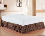 Elegant Comfort Luxurious Premium Quality 1500 Thread Count Wrinkle And Fade Resistant Egyptian Quality Microfiber Multi-Ruffle Bed Skirt - 15Inch Drop, Full, Chocolate Brown