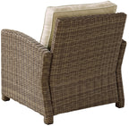 Crosley Furniture Bradenton Outdoor Chair, Wicker Patio Chairs for Porch, Deck, Balcony, Backyard, Brown with Sand Cushions