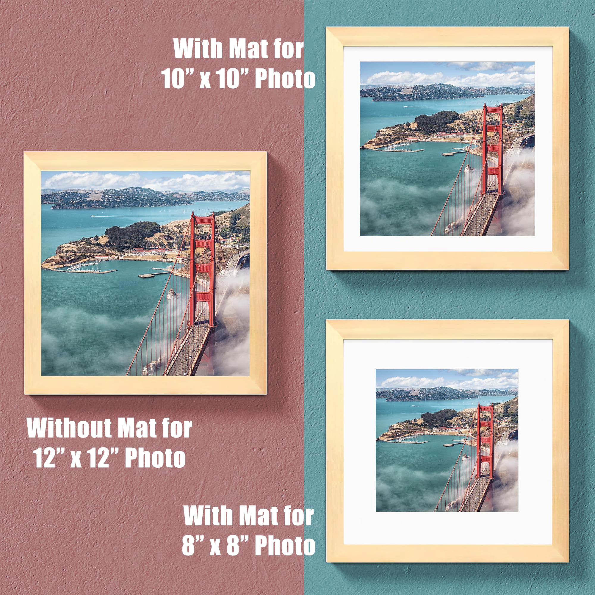 12X12 Wood Picture Frames For Wall Hanging Or Tabletop,Diamond Painting Frame Baby Scan Picture Frames With 2 Mats Display 8X8 O