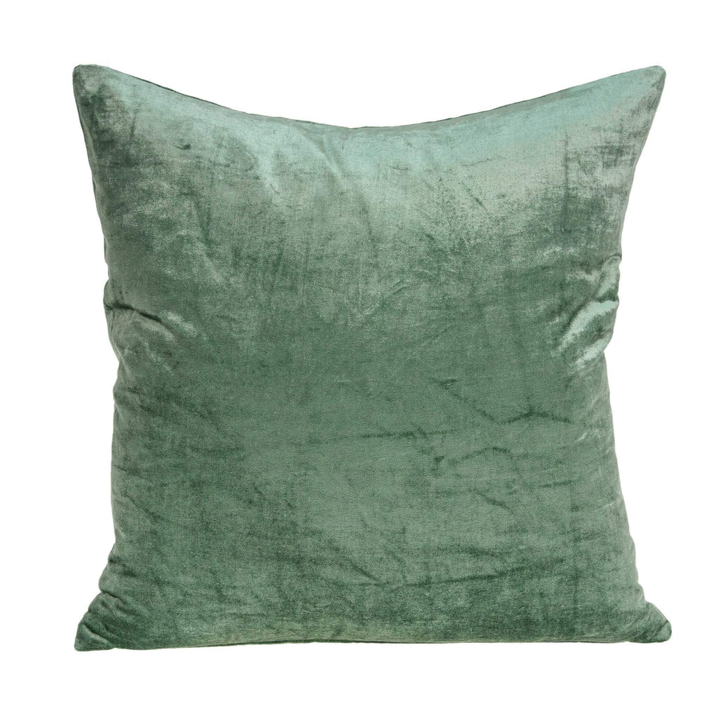 HomeRoots 50% Cotton, 50% Viscose 22' x 7' x 22' Transitional Green Solid Pillow Cover with Poly Insert