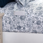 Elegant Comfort Luxury Soft Bed Sheets Paisley Pattern - 1500 Premium Hotel Quality Microfiber Softness Wrinkle And Fade Resistant (6-Piece) Bedding Set, California King, Paisley Navy Blue