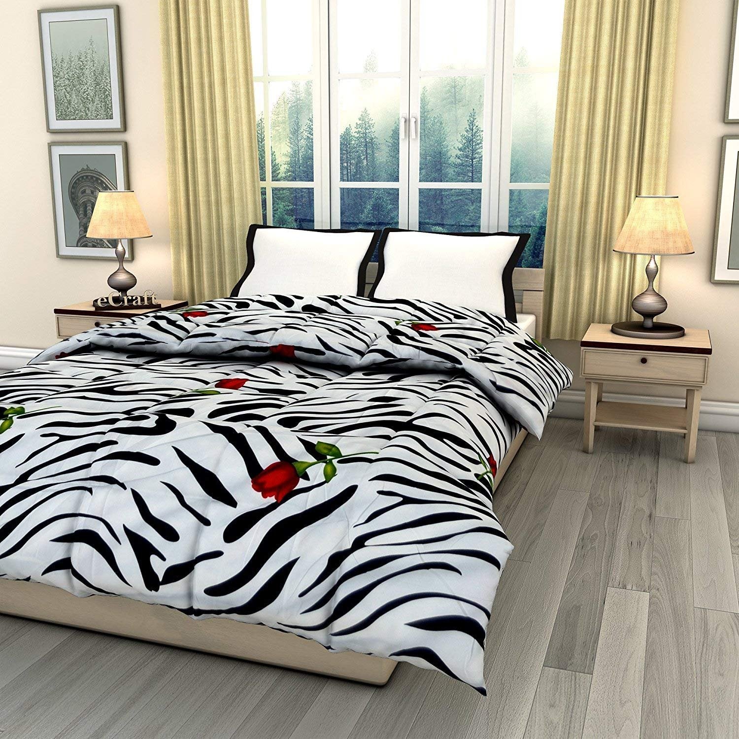 Shopingtrade Microfibre Reversible Single Bed Comforter Dohar, King Size (Multicolour 14, Single Bed)