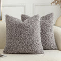 Joyouth Pack of 2 Curly Teddy Wool Faux Fur Throw Pillow Covers Fuzzy Accent Soft Sherpa Pillowcases Sheepskin Fleece Decorative