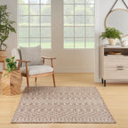 Nourison Positano Indoor/Outdoor Beige 4' X 6' Area Rug, Easy Cleaning, Non Shedding, Bed Room, Living Room, Dining Room, Deck, Backyard, Patio (4X6)