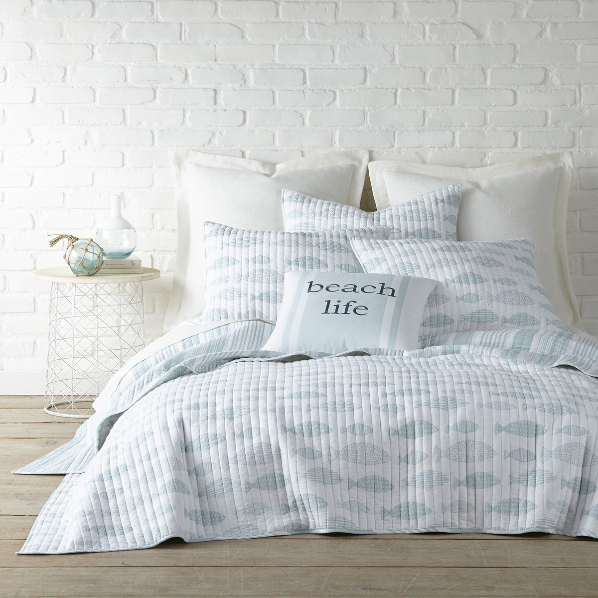 Levtex Home Aqua Breeze Twin Quilt Set, Animal, 100% Cotton, Blue