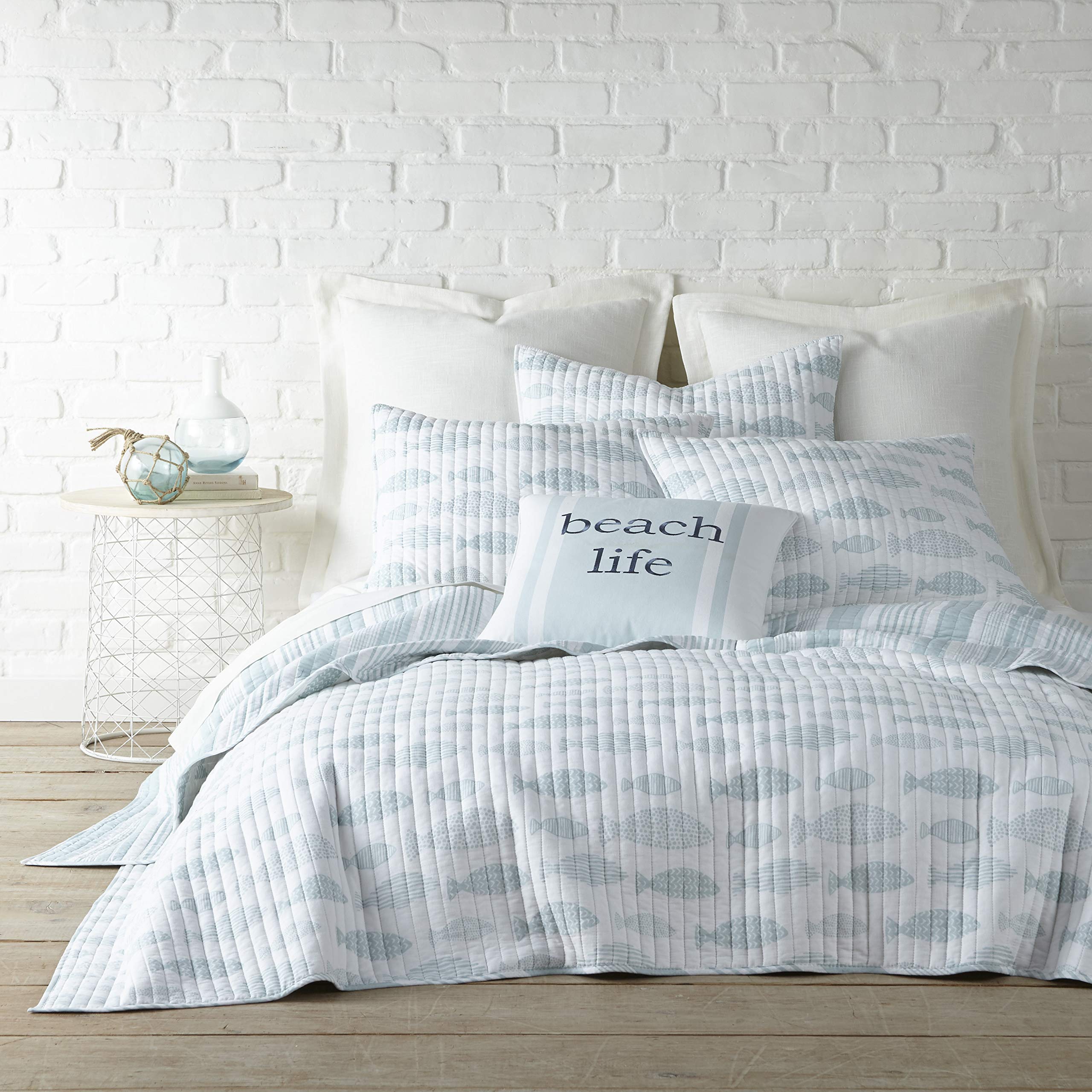 Levtex Home Aqua Breeze Twin Quilt Set, Animal, 100% Cotton, Blue