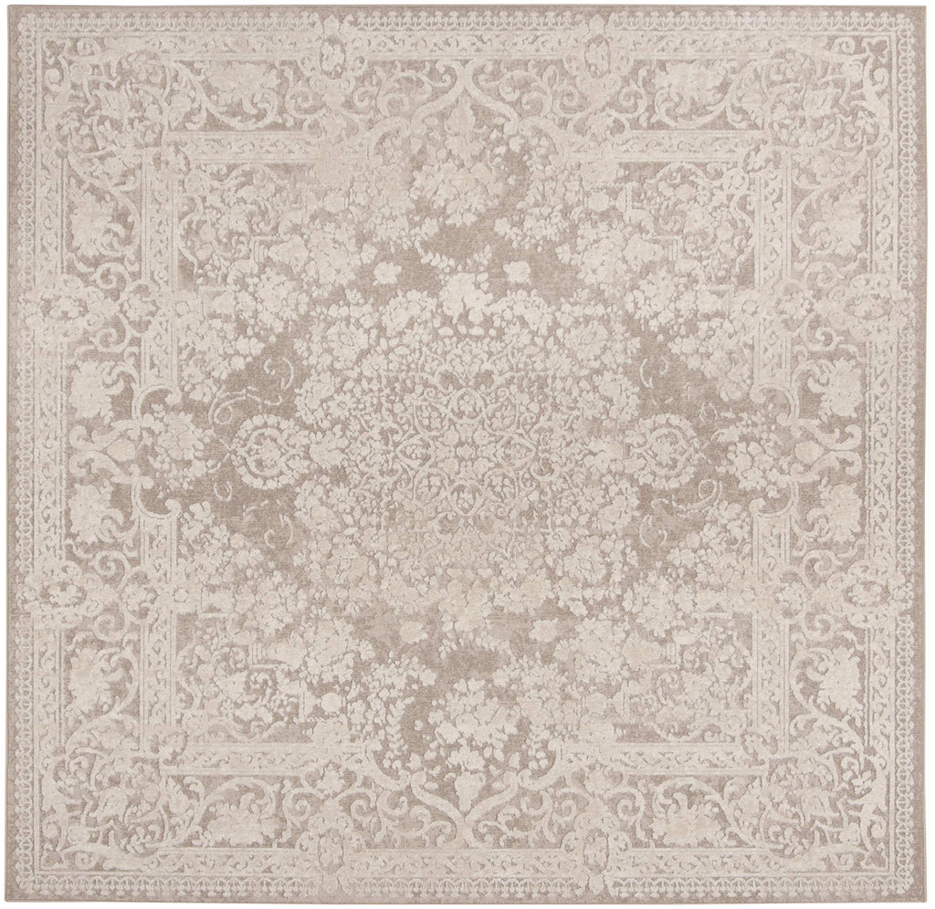 Safavieh Reflection Collection Area Rug - 8' Square, Beige & Cream, Vintage Distressed Design, Non-Shedding & Easy Care, Ideal F